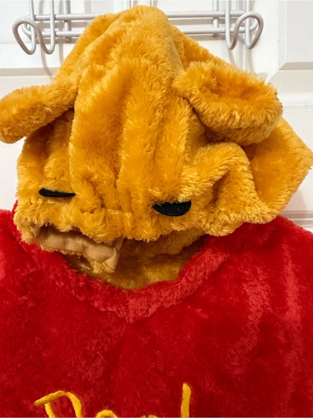 Vintage Disney Store Pooh Plush Hooded One-Piece Size XXS Halloween costume 2-3T